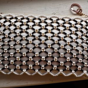 Retro satin beaded change purse/wallet